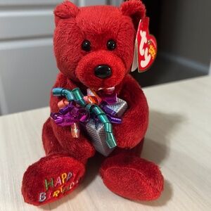 LIKE NEW! Vintage Ty Beanie Baby - Happy Birthday Bear